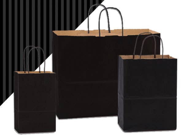Recycled Shadow Stripe Kraft Paper Shopping Bags