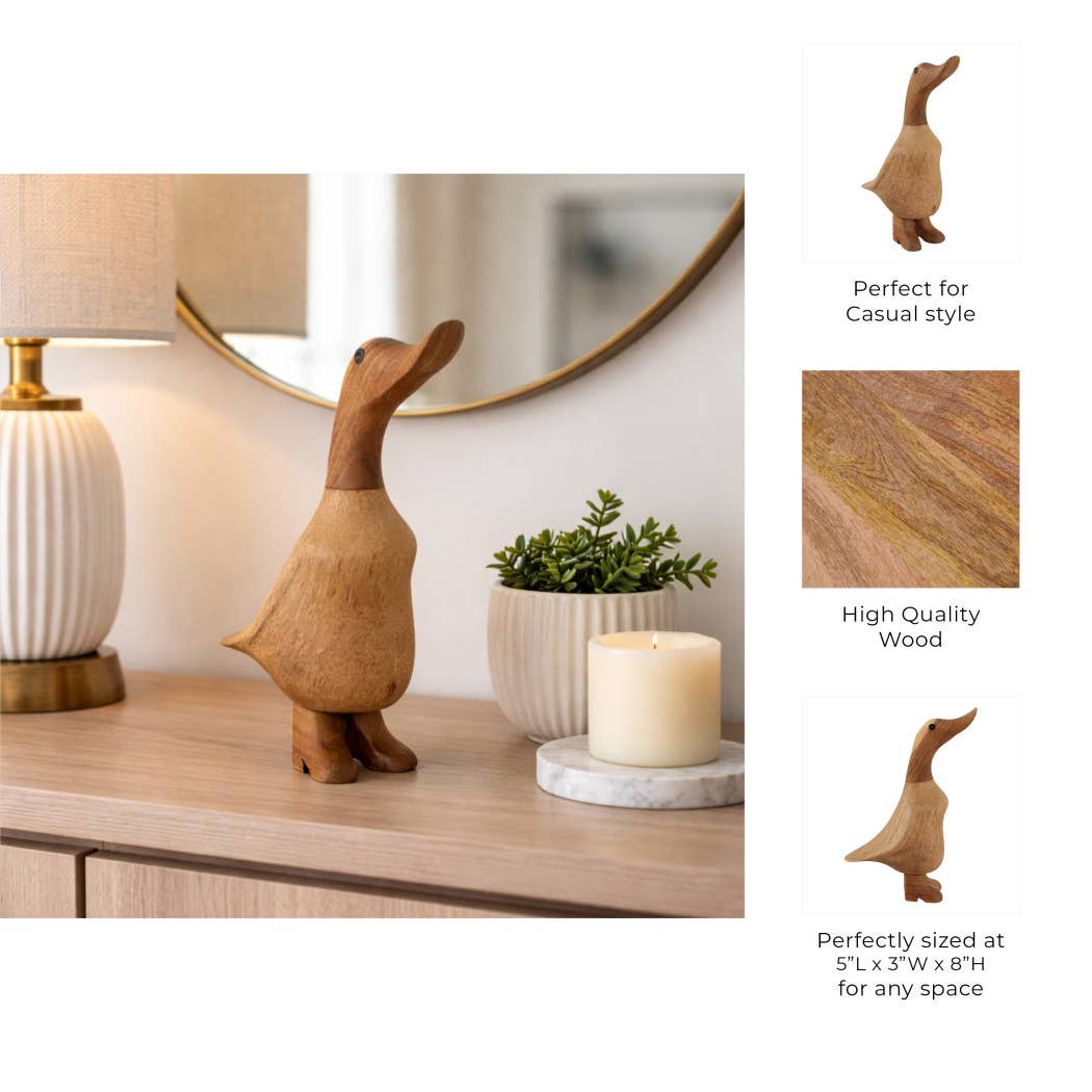 Decorative Figurine - Brown Wood Duck in Boots, 9 in.