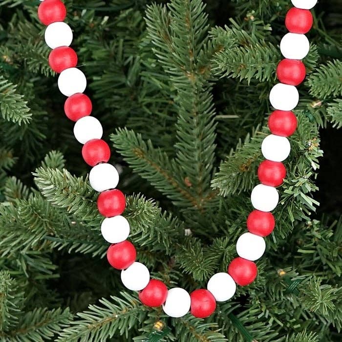 M29813- 5ft Wooden Beads String-Red/White