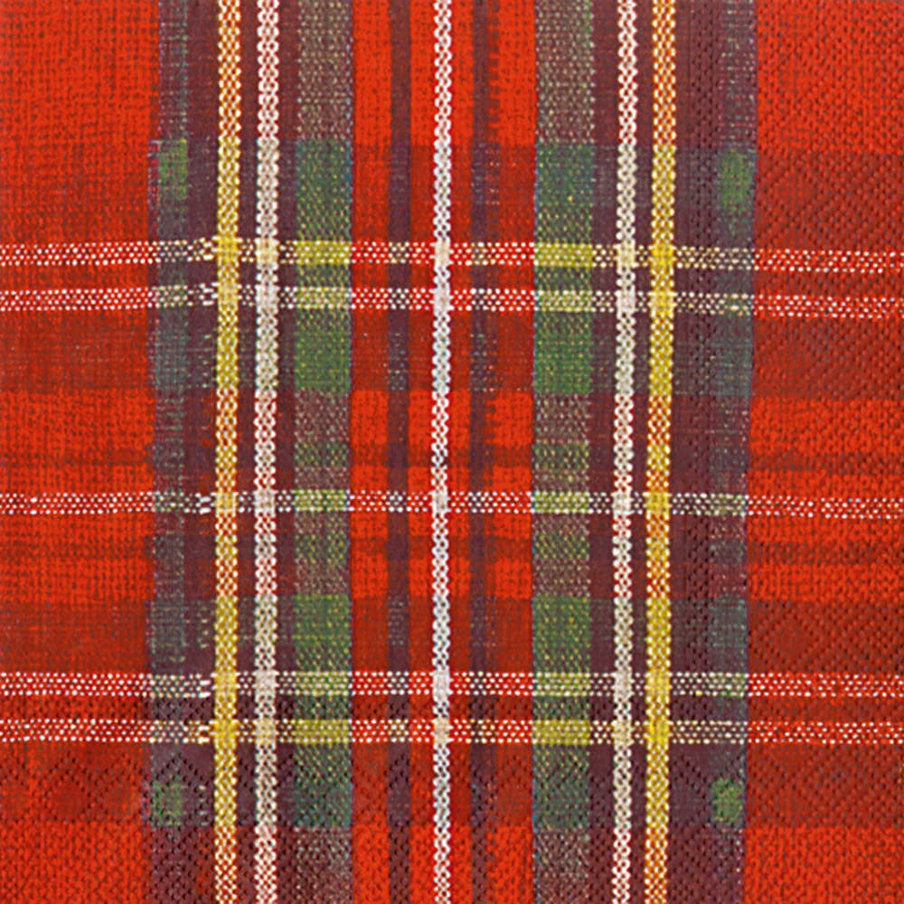 Paper Cocktail Napkins Pk/20 Classic Check Christmas