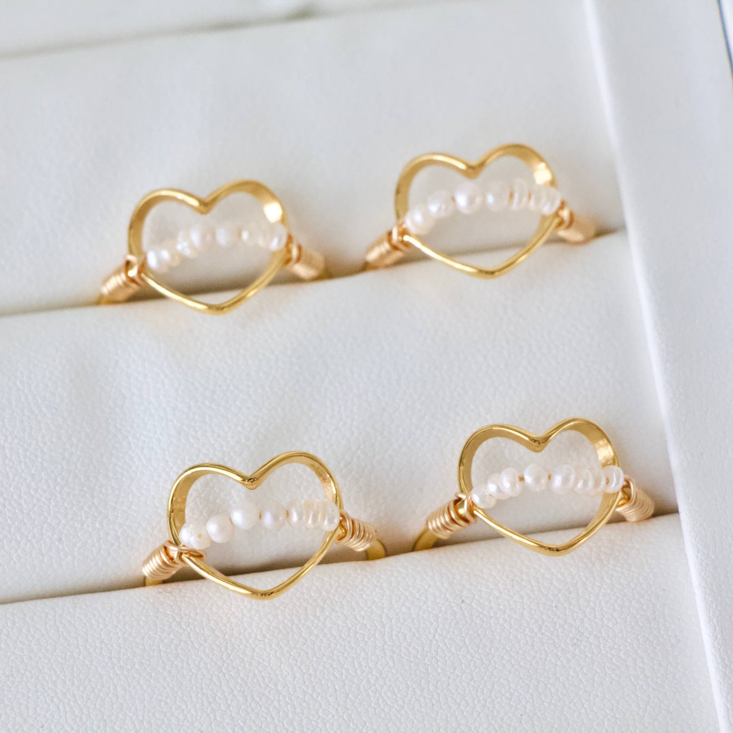 Pearl Heart Ring - Tarnish Free