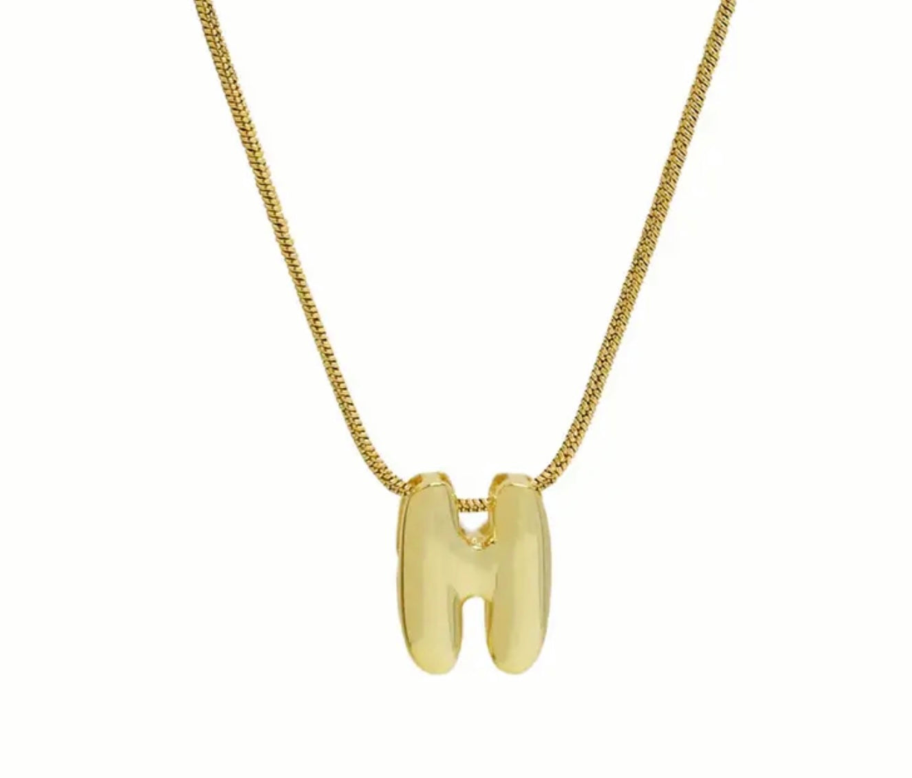 Bubble Initial Stainless Steel Necklace