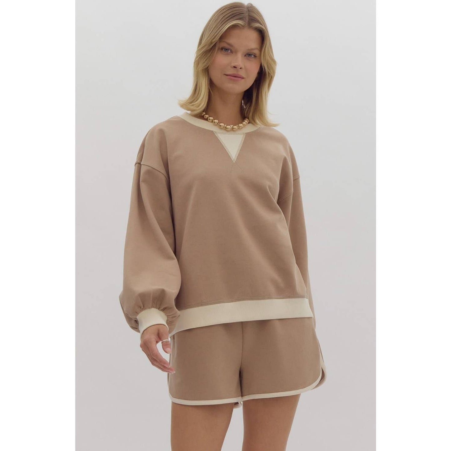 Solid long sleeve pullover top