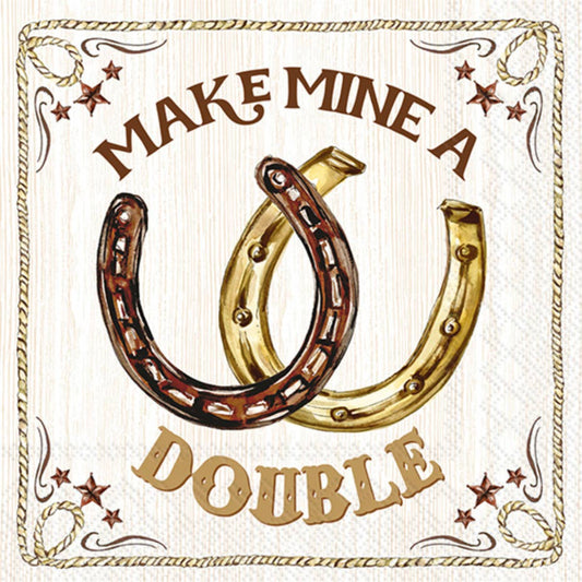 Paper Cocktail Napkins Pack of 20 Western Horseshoes