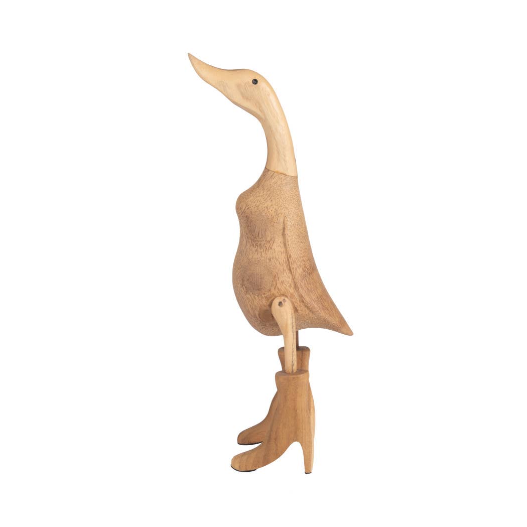Decorative Figurine - Brown Bamboo Duck in Rainboots, 20 in.