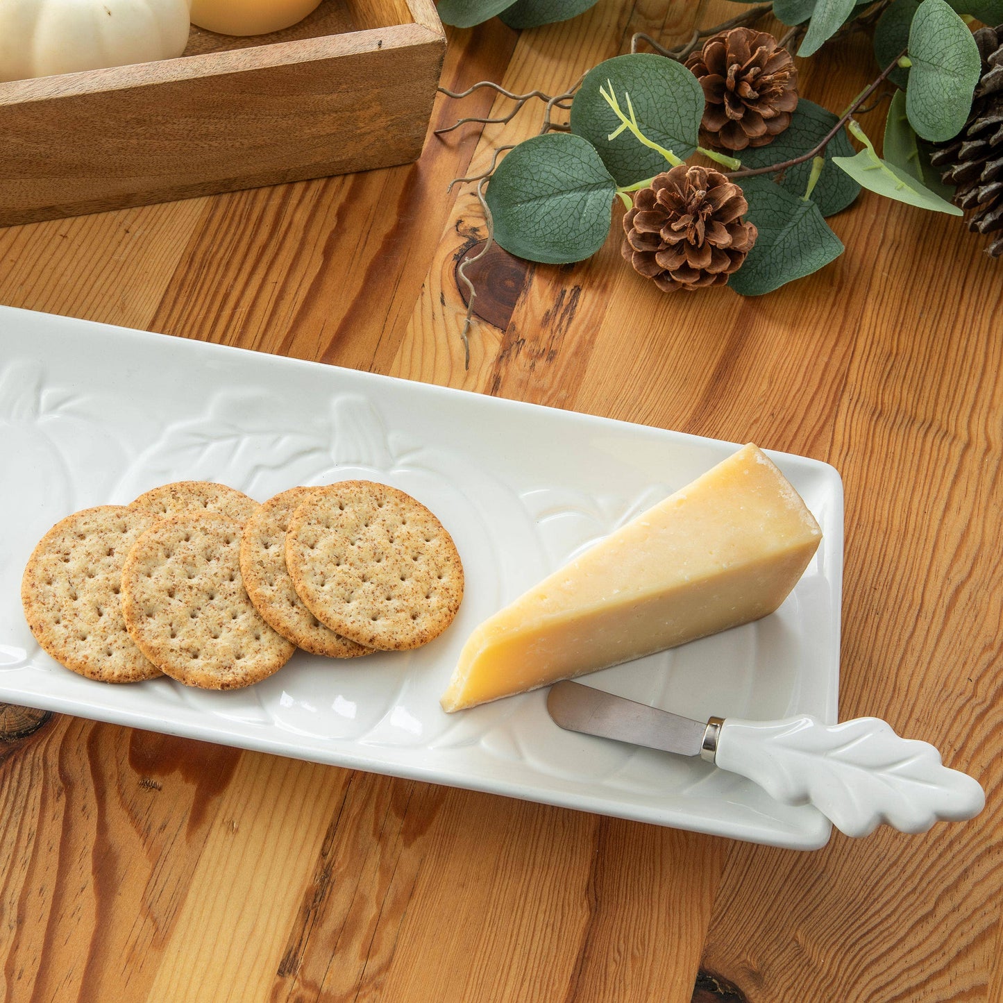 14" Ceramic Serving Tray & Spreader, Forest Finds