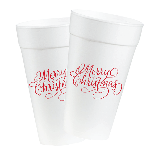Merry Christmas Classic Calligraphy Cup Sleeve