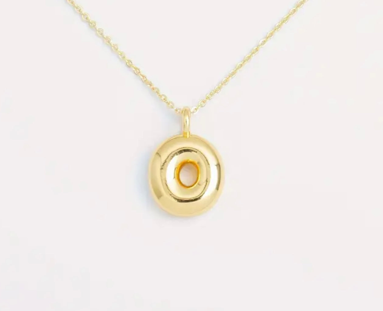 Bubble Initial Gold Plated Necklace