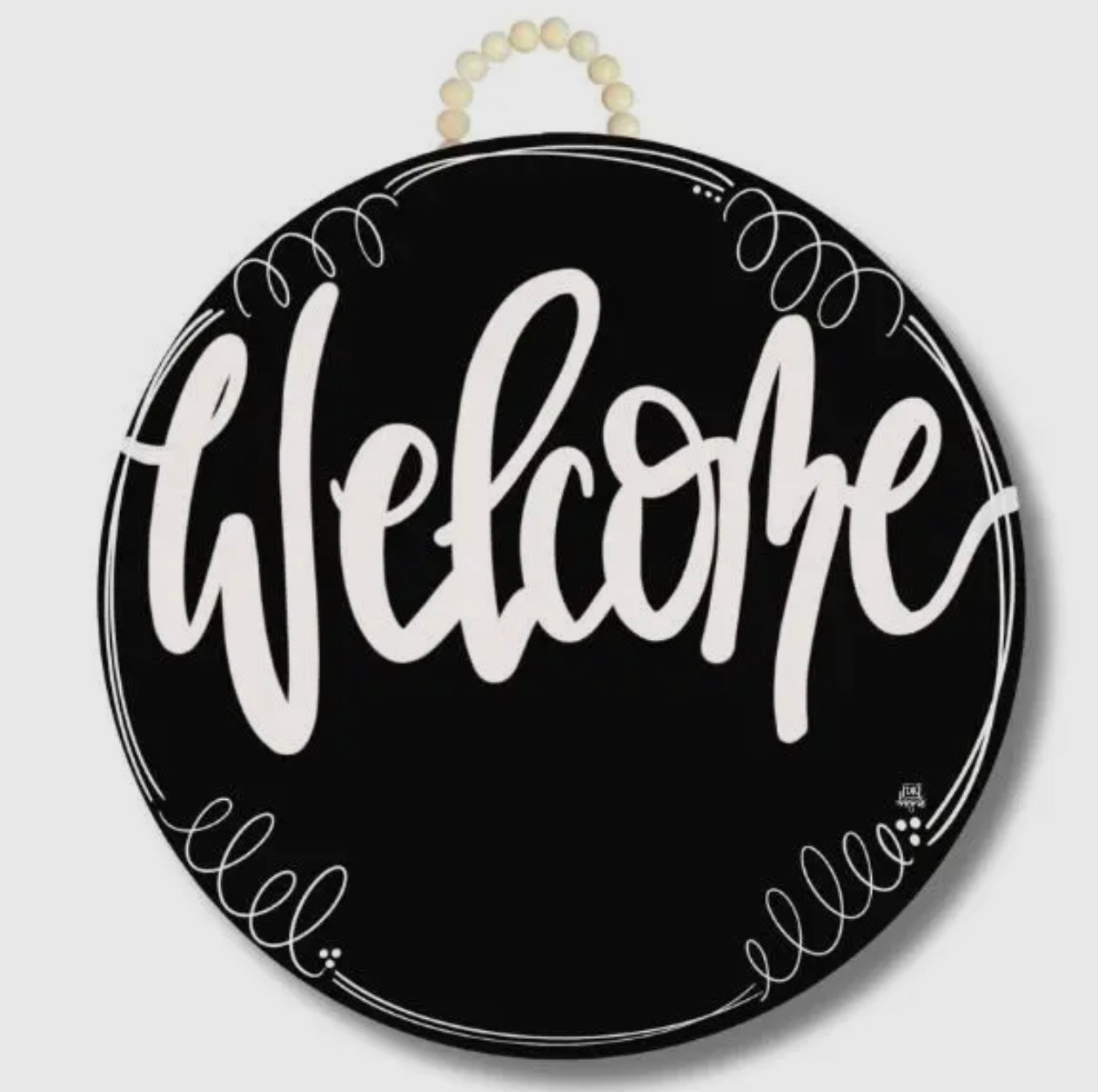 DK Black Circle “Welcome” Door Hanger (holds mini)