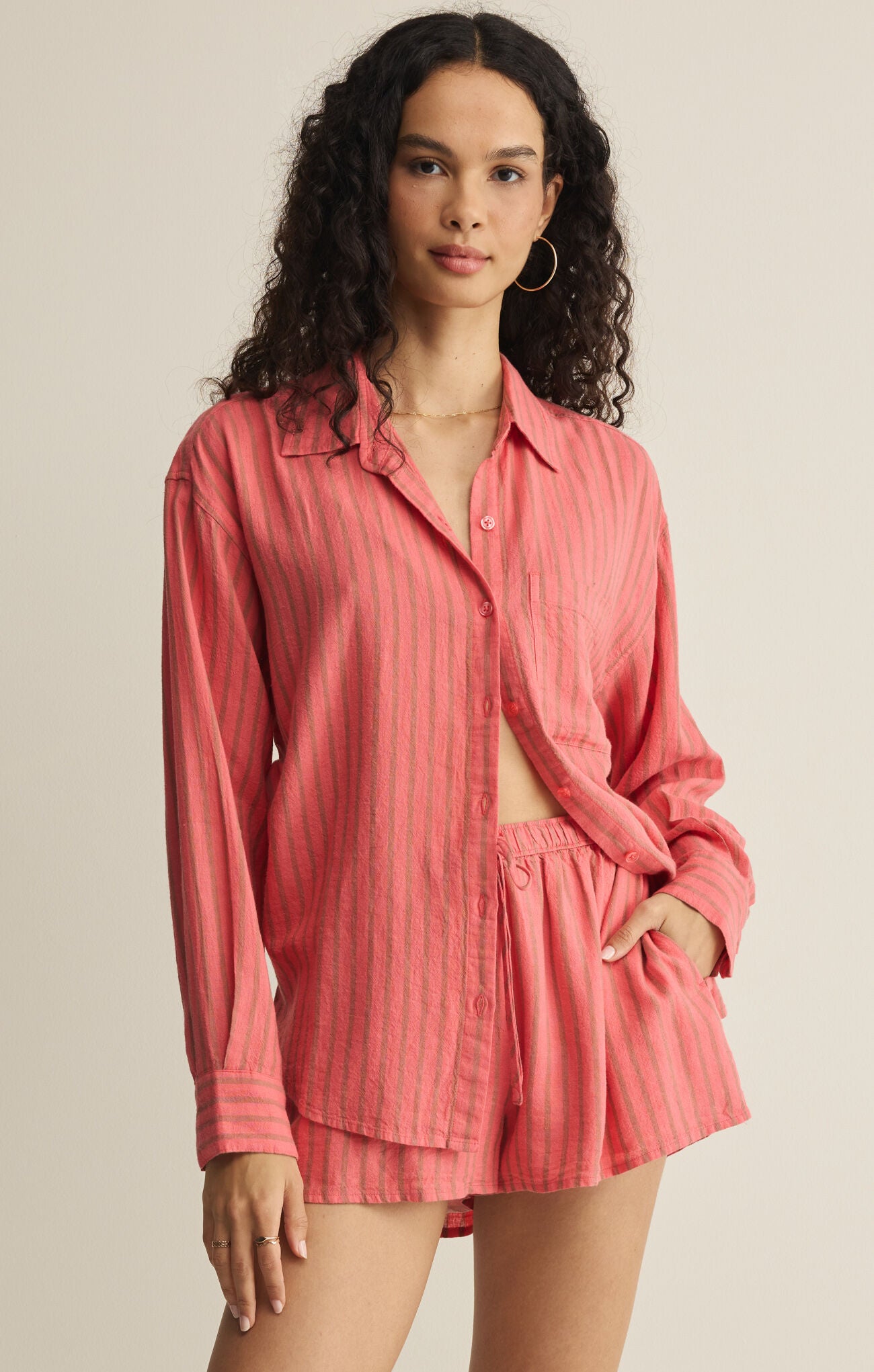 Z Supply The Perfect Striped Button Up Gelato