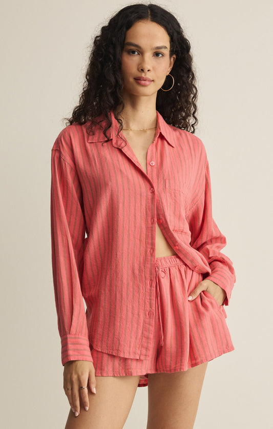 Z Supply The Perfect Striped Button Up Gelato