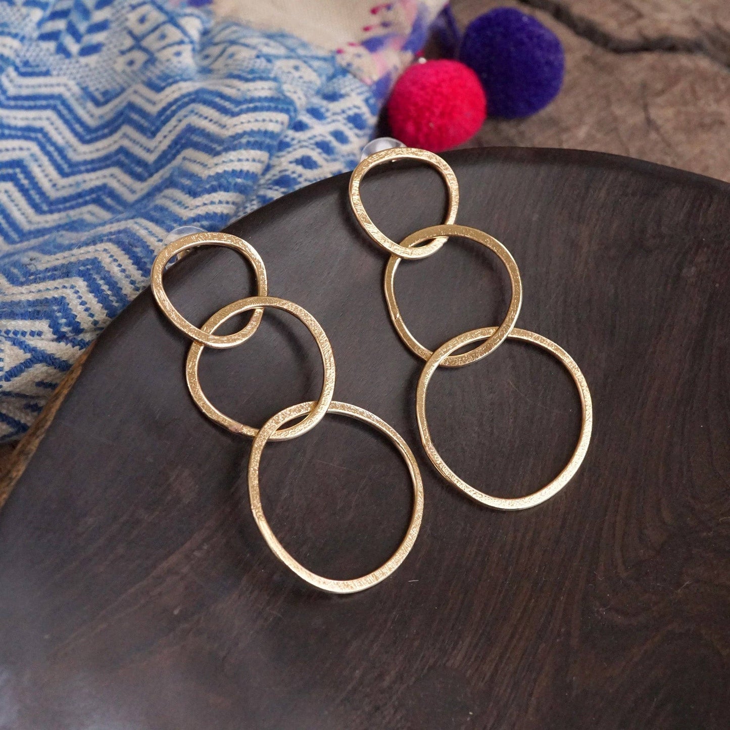 Golden Boho Hoop Statement Earrings