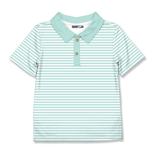 Boys Mint Stripe Polo