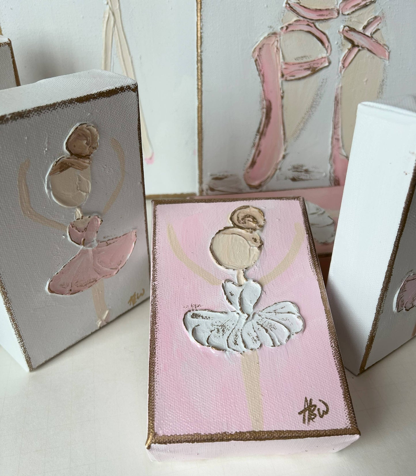 Ballerina canvas hand painted textured recital dance ballet
