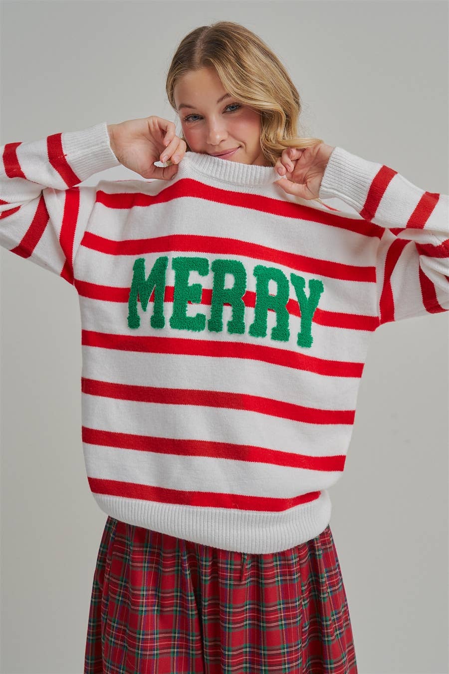 MERRY CHENILLE PATCH CHRISTMAS HOLIDAY SWEATER_JLT00342-01