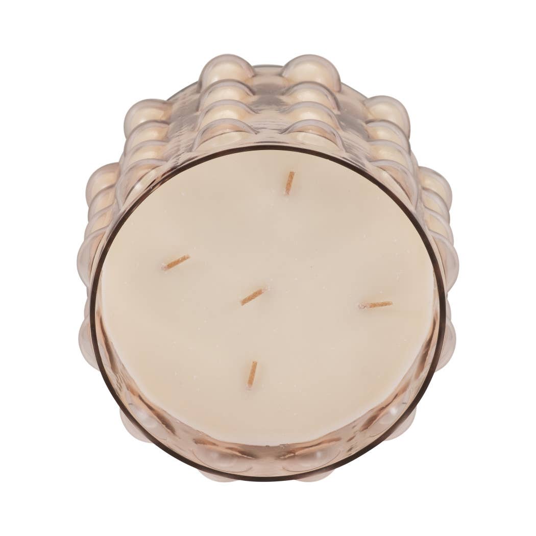 Scented Candle - Peony and Blush Suede Bubble Glass, 102 Oz