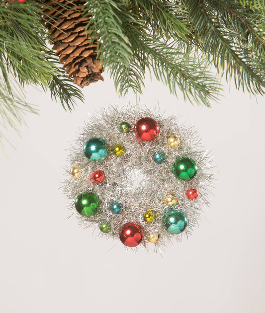 Merry & Bright Tinsel Wreath Small