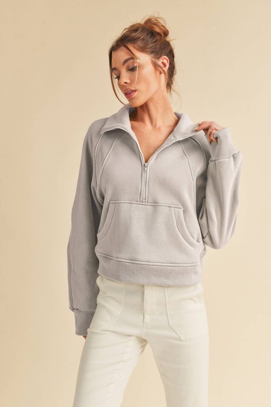 Dove Funnel Neck Half Zip