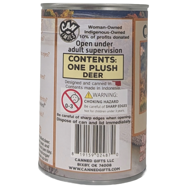 Arkansas Edition - Dottie the Canned Deer Plush in Can