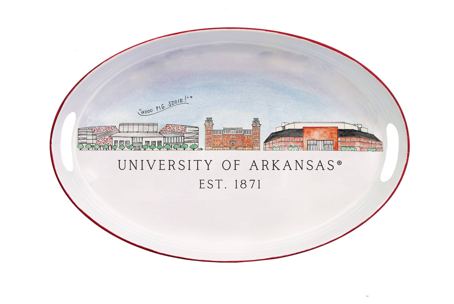 Arkansas Skyline Oval Tray