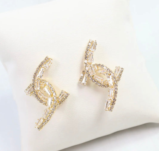 Do the Twist Crystal Earrings