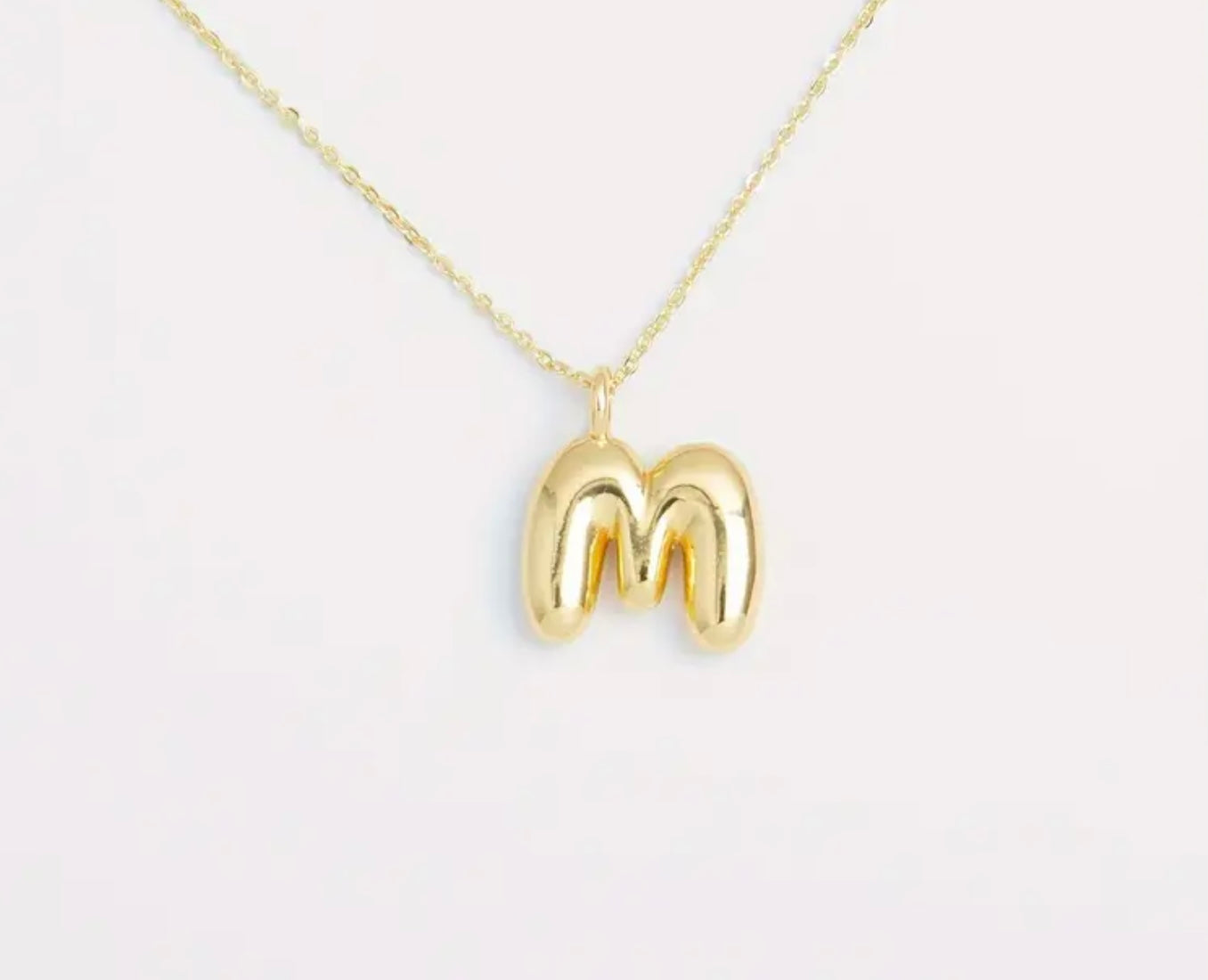 Bubble Initial Gold Plated Necklace