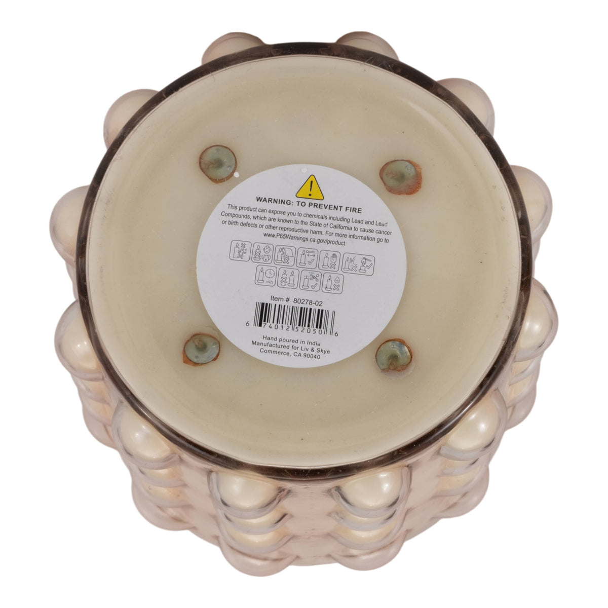 Scented Candle - Peony and Blush Suede Bubble Glass, 102 Oz