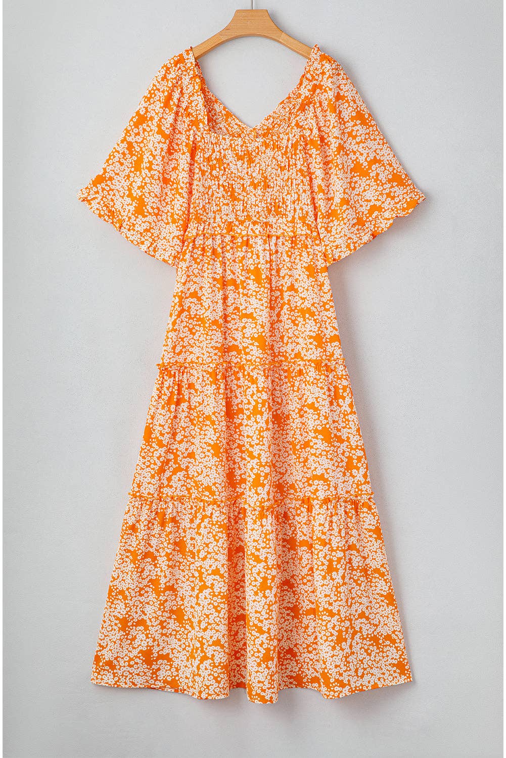 Floral Wide Sleeve Spring Maxi Dress