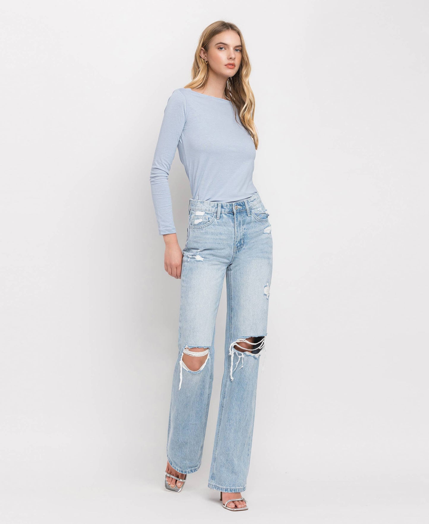 90'S VINTAGE SUPER HIGH RISE FLARE JEANS T5346