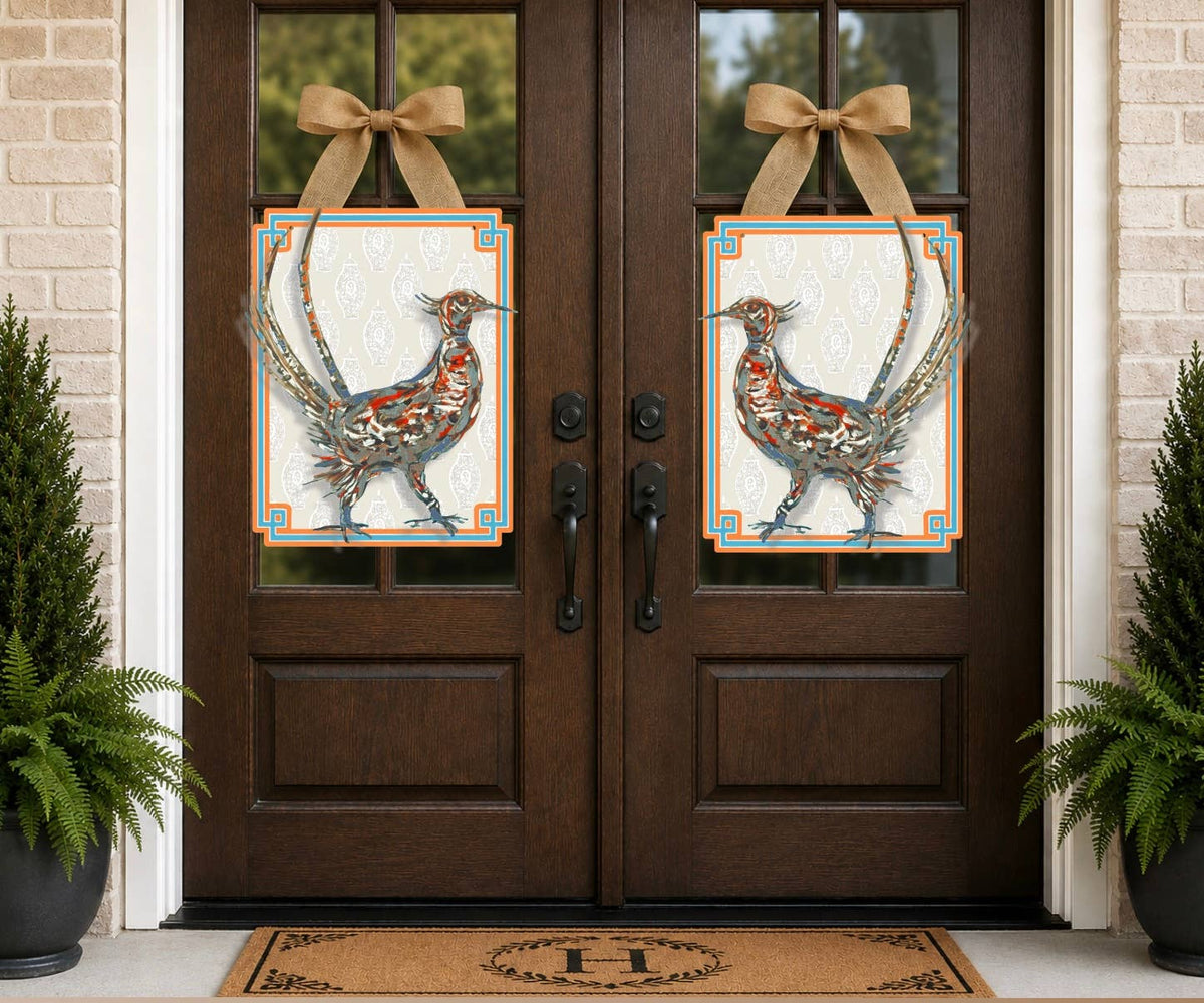 LARGE Designer PAIR of Posh Pheasant Door Hangers