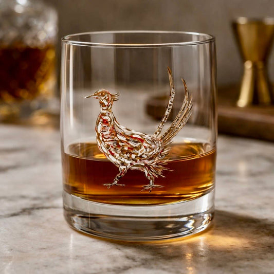 Designer Pheasant Rocks Glass