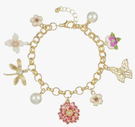 Madison Tyler Flower Link Charm Bracelet