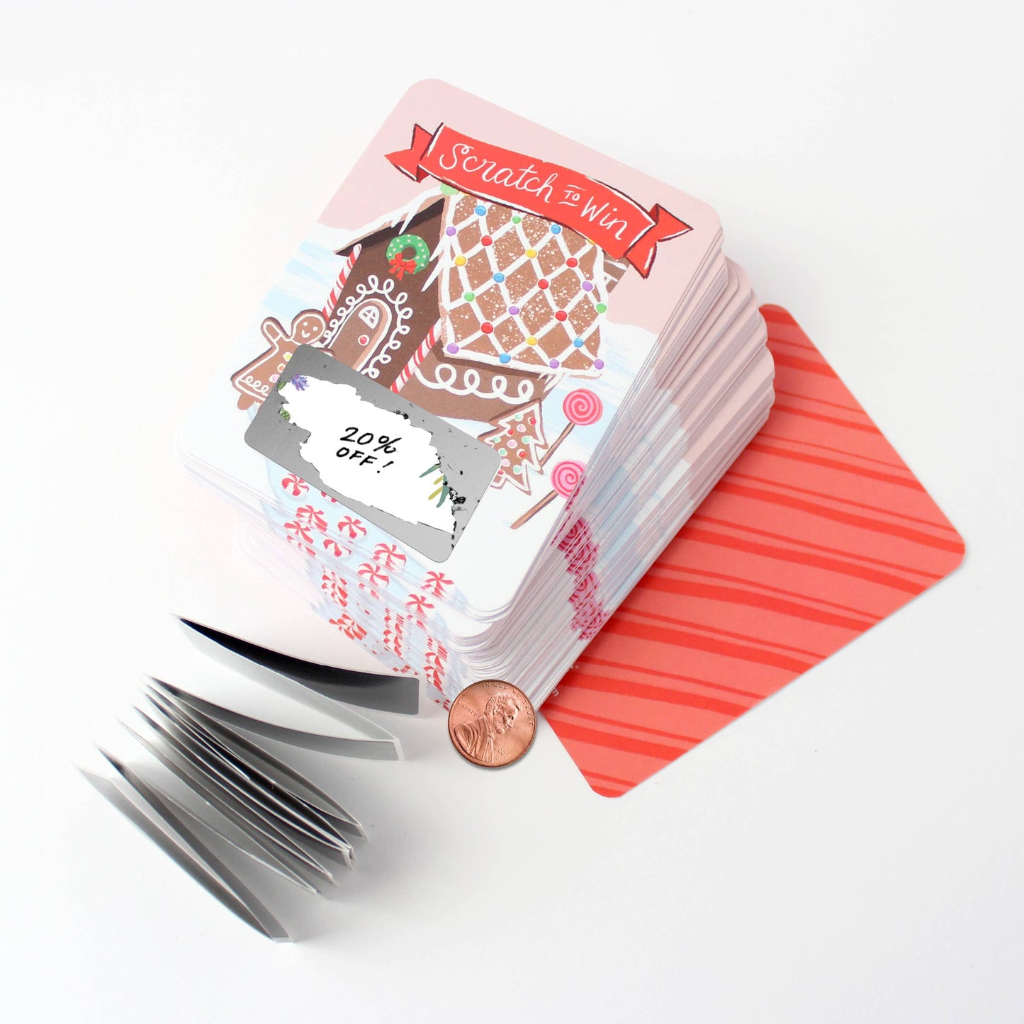 100 Customer Scratch-off Cards - Gingerbread House