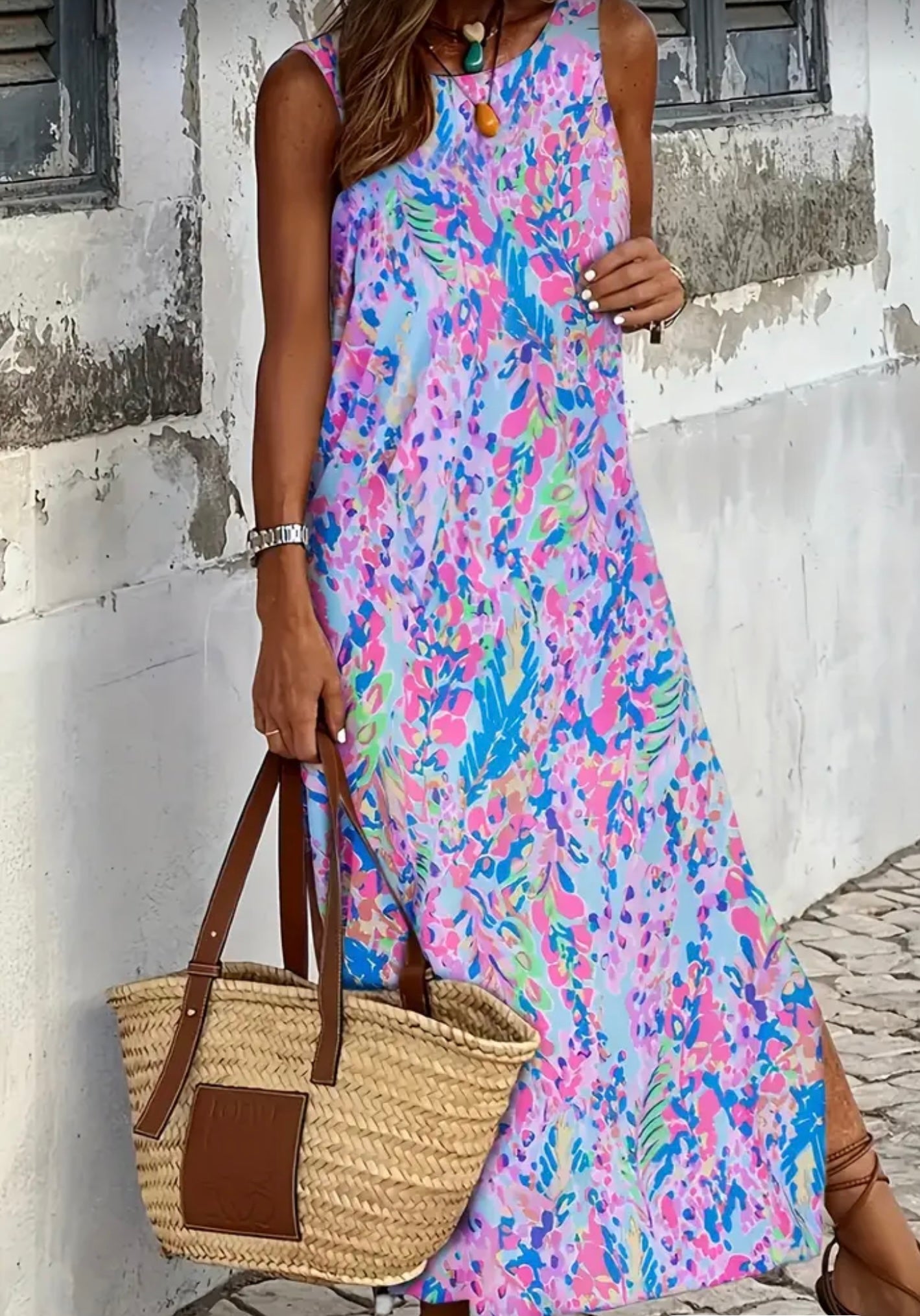 Floral print maxi dress