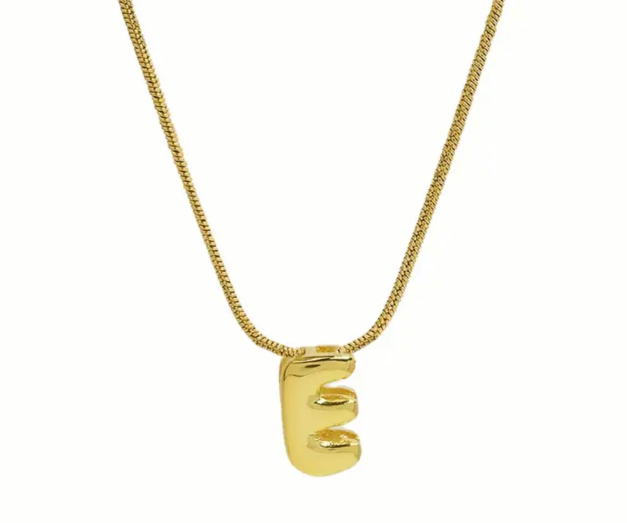 Bubble Initial Stainless Steel Necklace