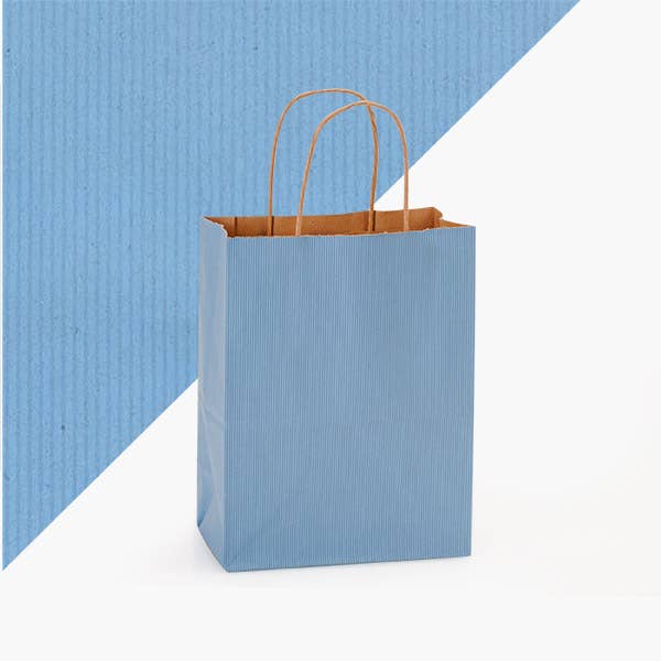 Recycled Shadow Stripe Kraft Paper Shopping Bags