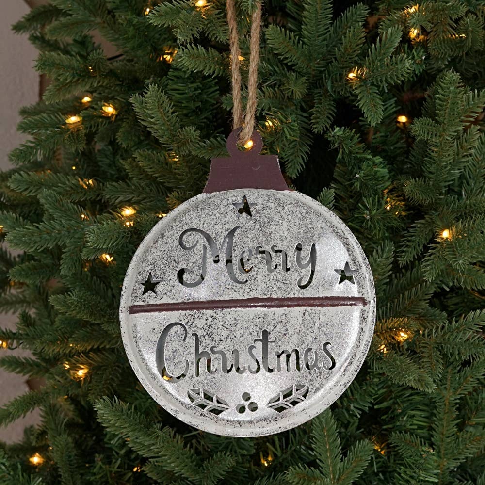 7.25inD Metallic glitter 3D ornament w. text-WT