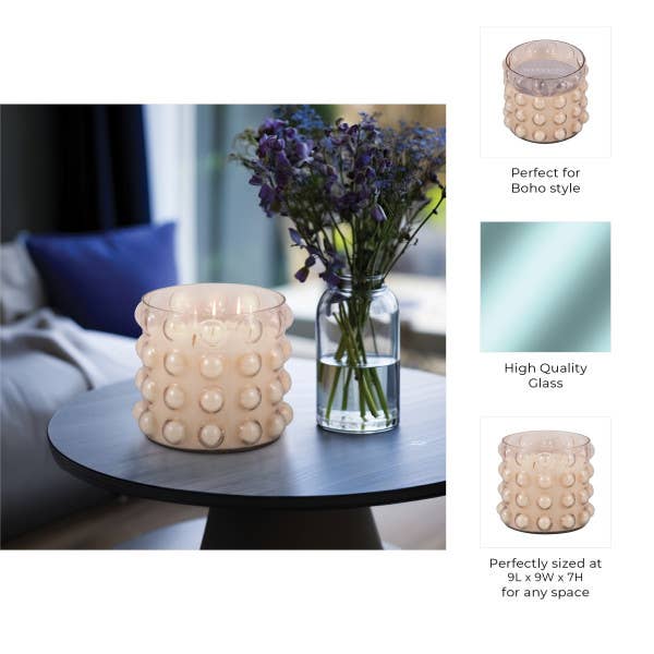 Scented Candle - Peony and Blush Suede Bubble Glass, 102 Oz