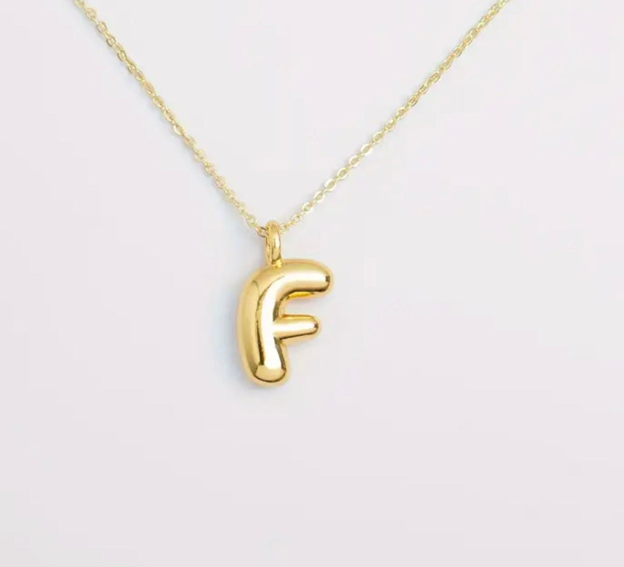 Bubble Initial Gold Plated Necklace
