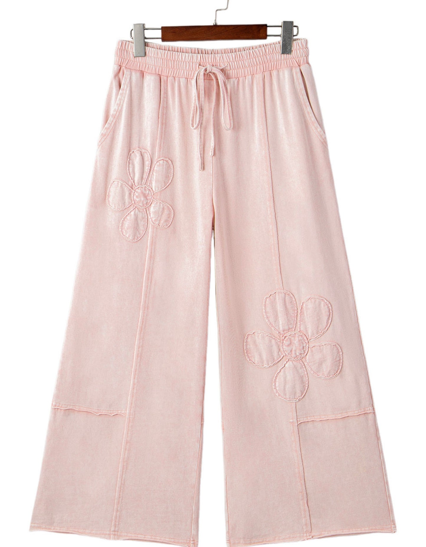 Flower Patch Pink Mineral Wash Wide Leg Pant