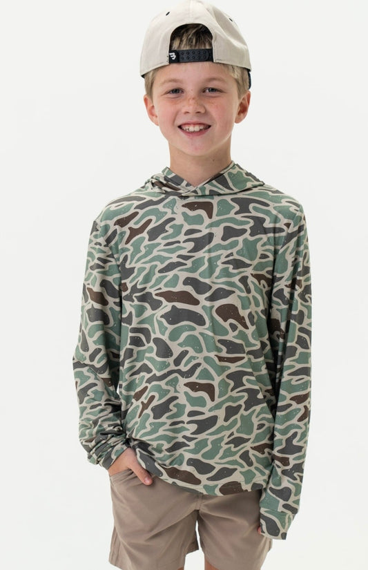 Burlebo Youth Performance Hoodie Retro Duck Camo
