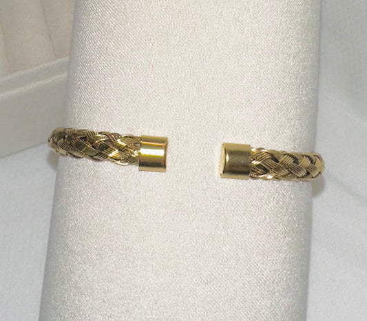 Gold Braided Cuff Bangle