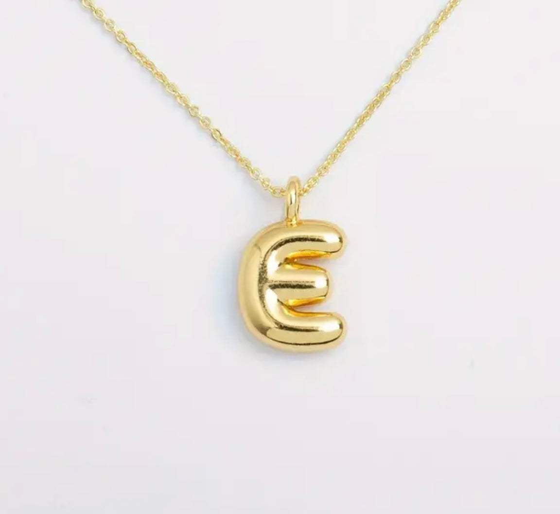 Bubble Initial Gold Plated Necklace