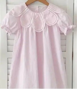 Pink Flower Petal Collar Dress