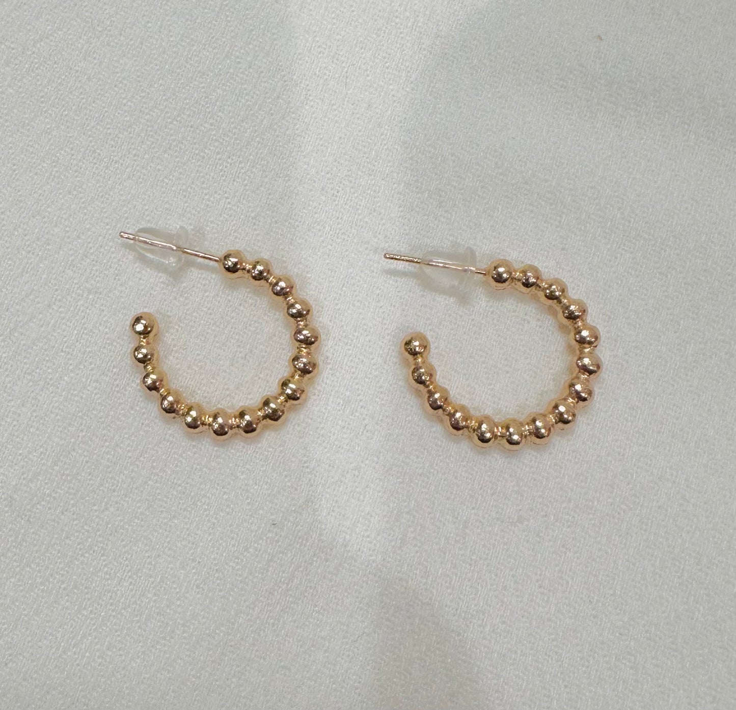 Gold Bead Hoop Earrings