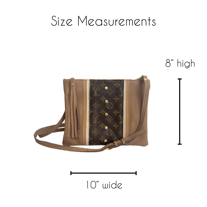 Caroline Crossbody Bag in Mocha Mousse Leather | Upcycled LV