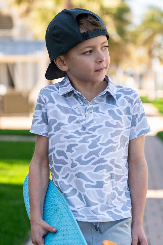 Youth Sizing - Performance Polo - White Camo