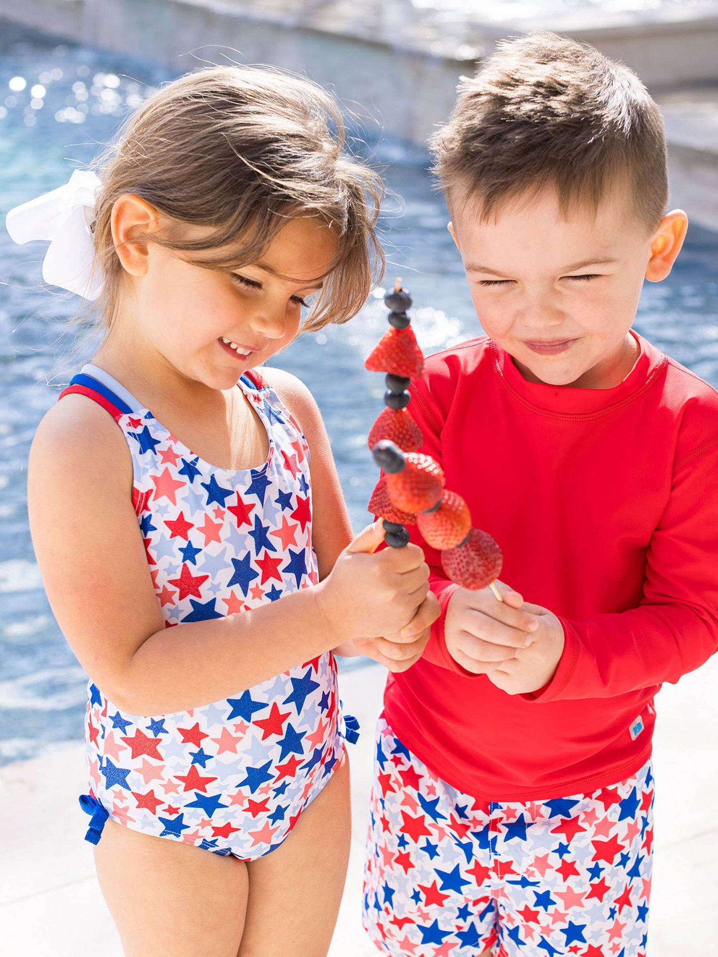 Shimmer Star Cross-Back One Piece Swimsuit