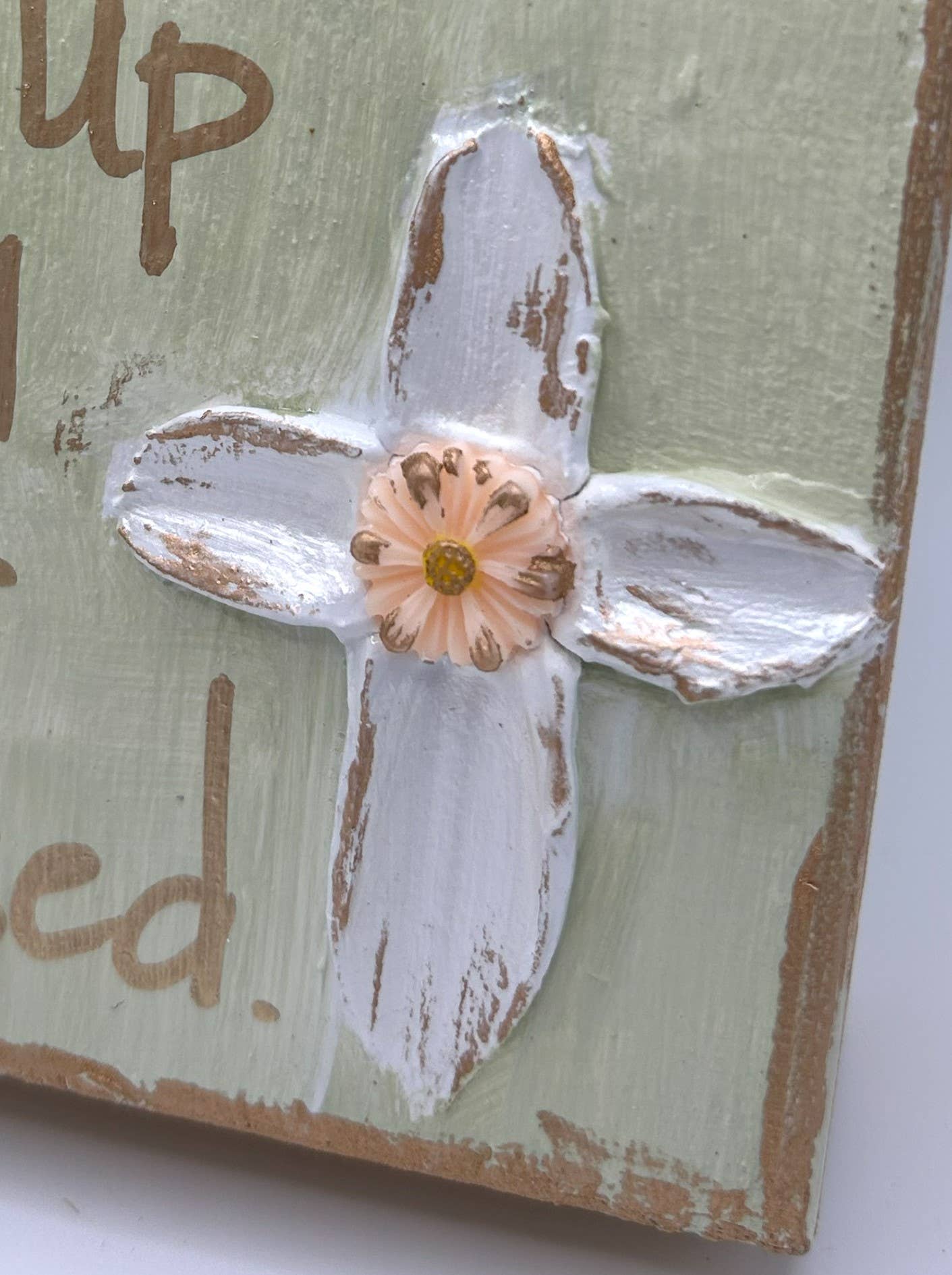 Mother's day gift block |  cross  crown  heart  love