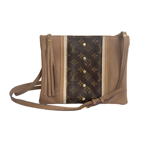 Caroline Crossbody Bag in Mocha Mousse Leather | Upcycled LV